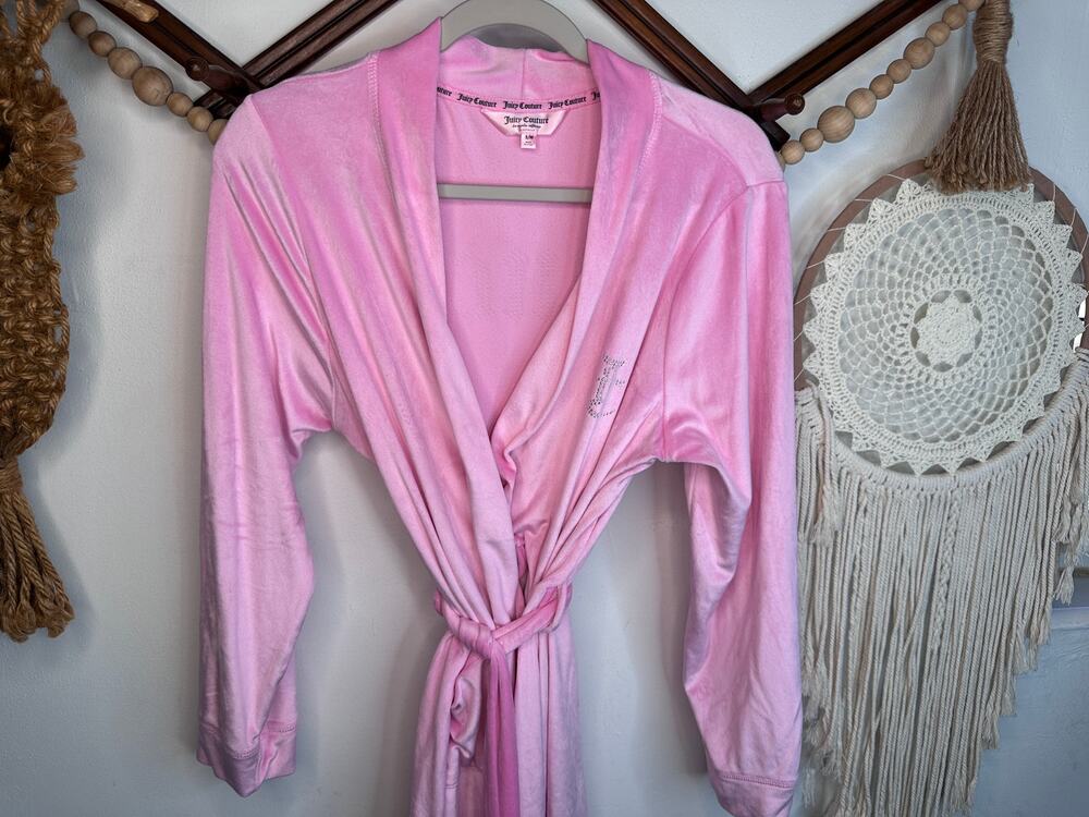 Juicy Couture Pink Velvet Velour Bling Robe